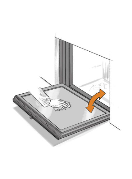 Ouverture de la porte pour nettoyage