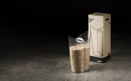 Stûv Pellet Twin Set: l’accessorio di design per riporre i pellet